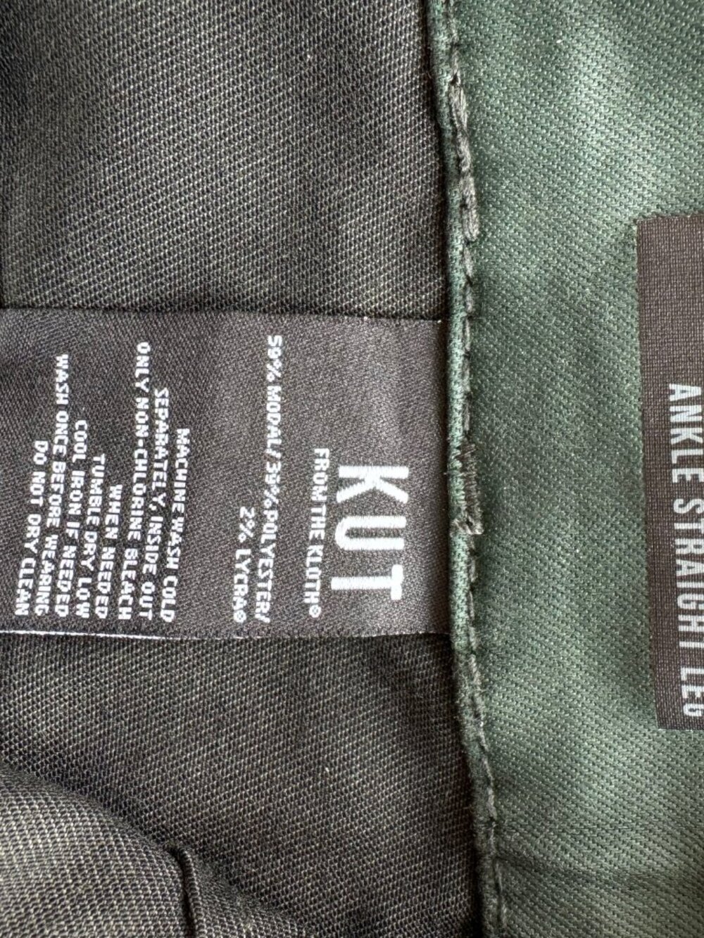 KUT from the Kloth Reese Coated Ankle Straight Pants Forest Green 4 NWT - Picture 16 of 16